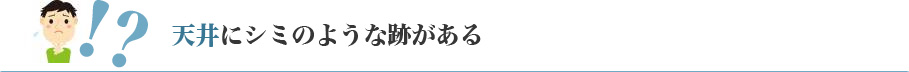 天井にシミのような跡がある