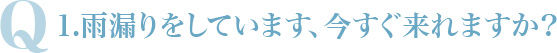 Q1. 雨漏りをしています。今すぐ来れますか？