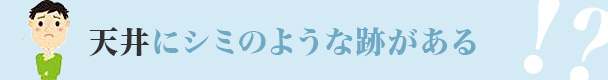 天井にシミのような跡がある