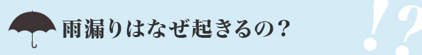 雨漏りはなぜ起きるの？